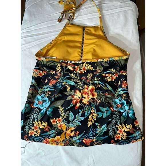 Time and Tru hawaiian floral tankini top size M - Picture 4 of 5